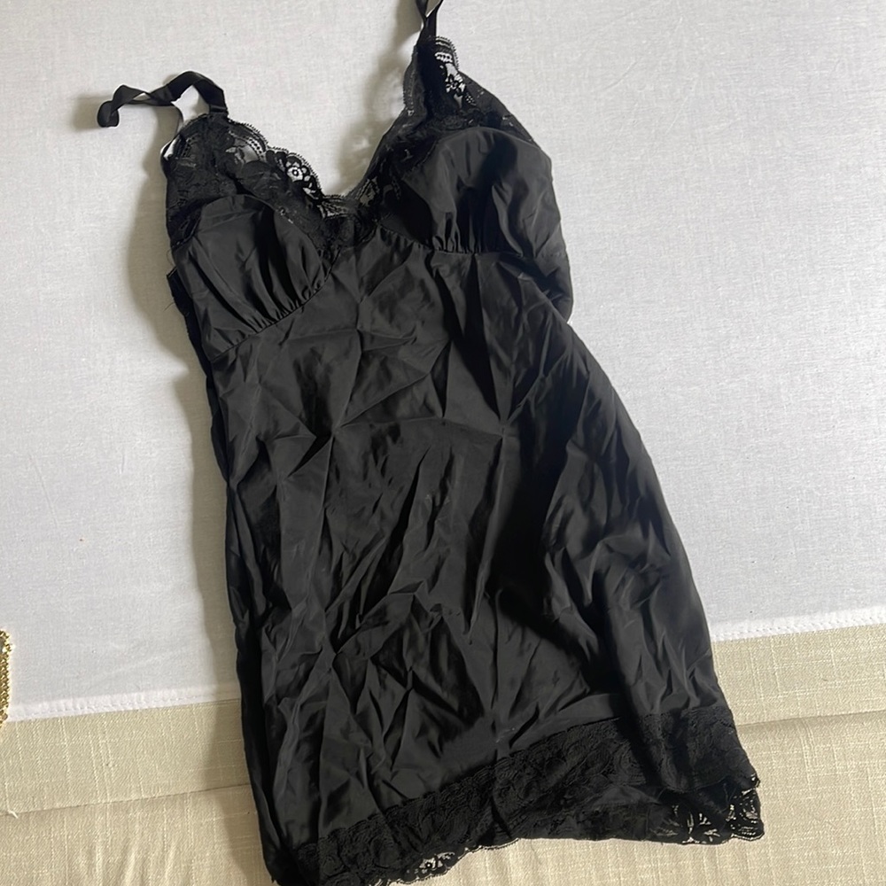 Black slip dress